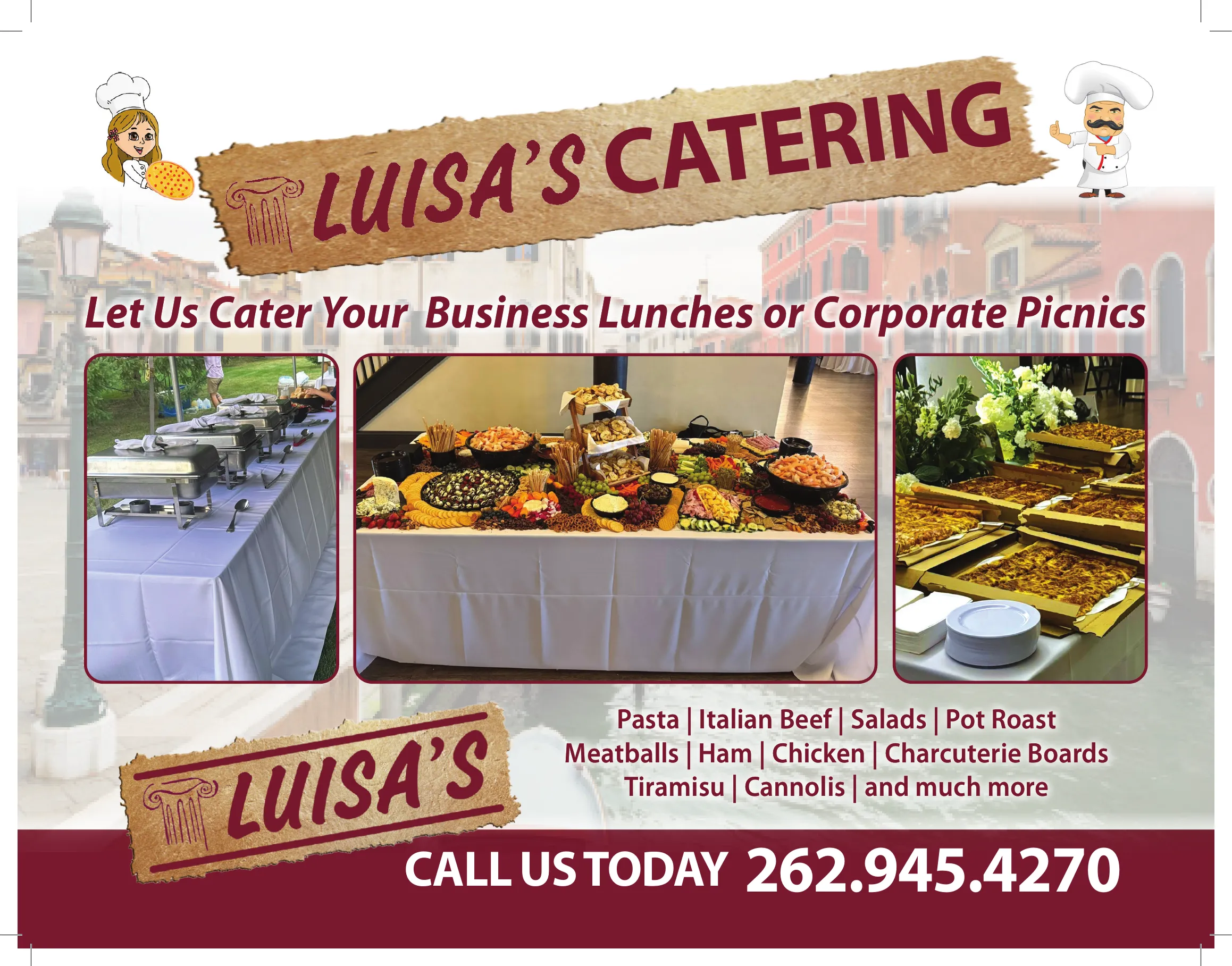 Luisa's Restaurant — Holiday Catering Blitz — Front