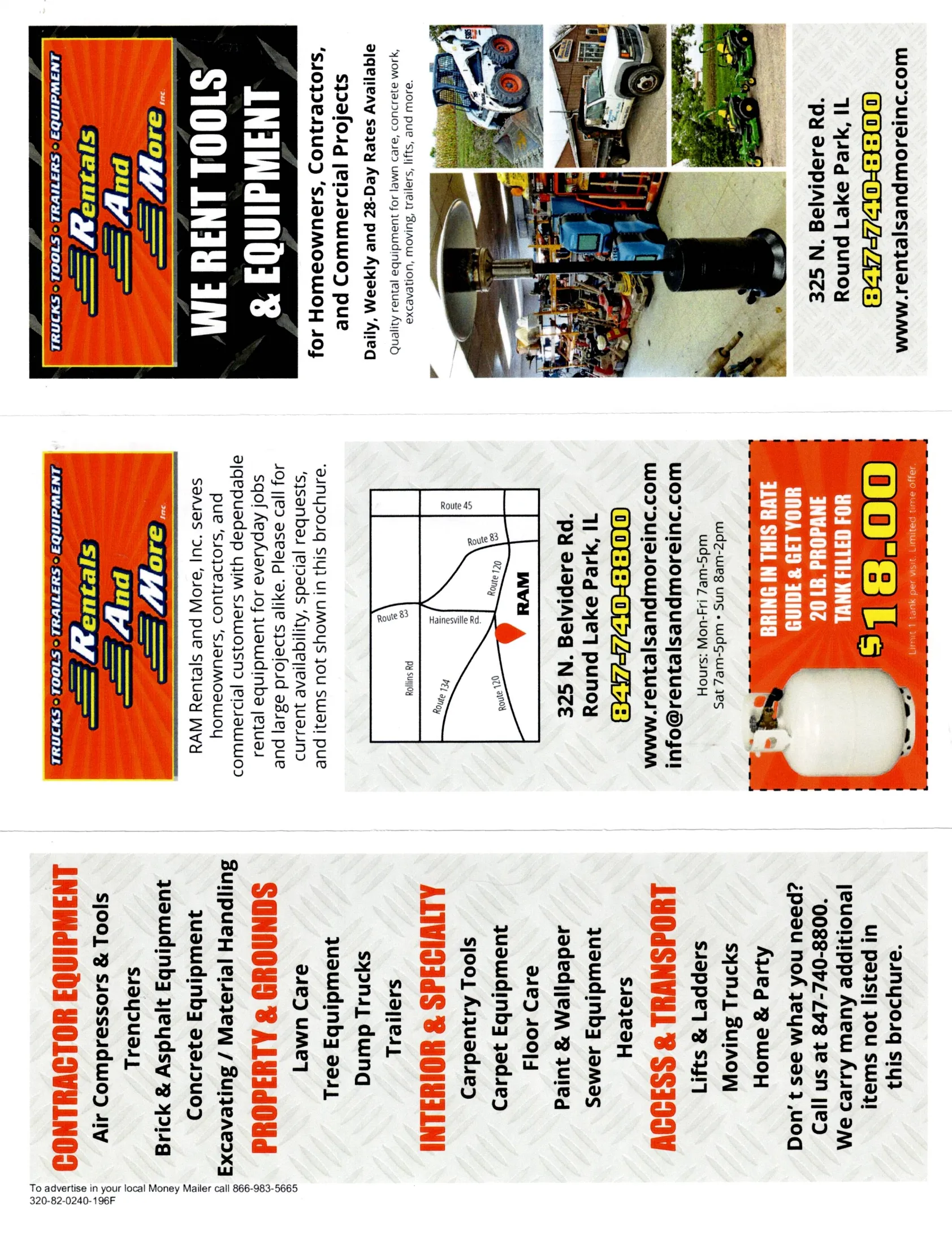 Rentals And More Inc. — Money Mailer & Trifold Brochure Campaign — Back